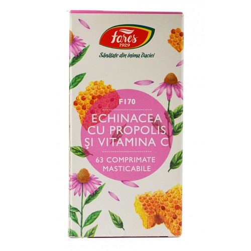 Echinacea cu propolis si vitamina C F170 63 cpr FARES