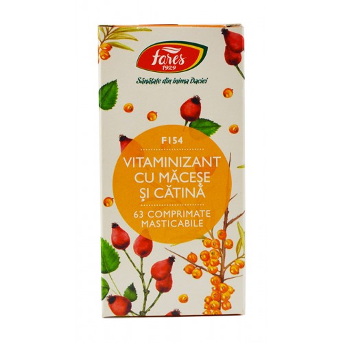 Vitaminizant cu macese si catina F154 63 cpr FARES