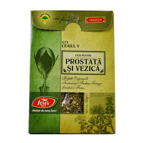Ceaiul V – Prostata si Vezica (G75) Reteta originala Andrei Farago 50g FARES