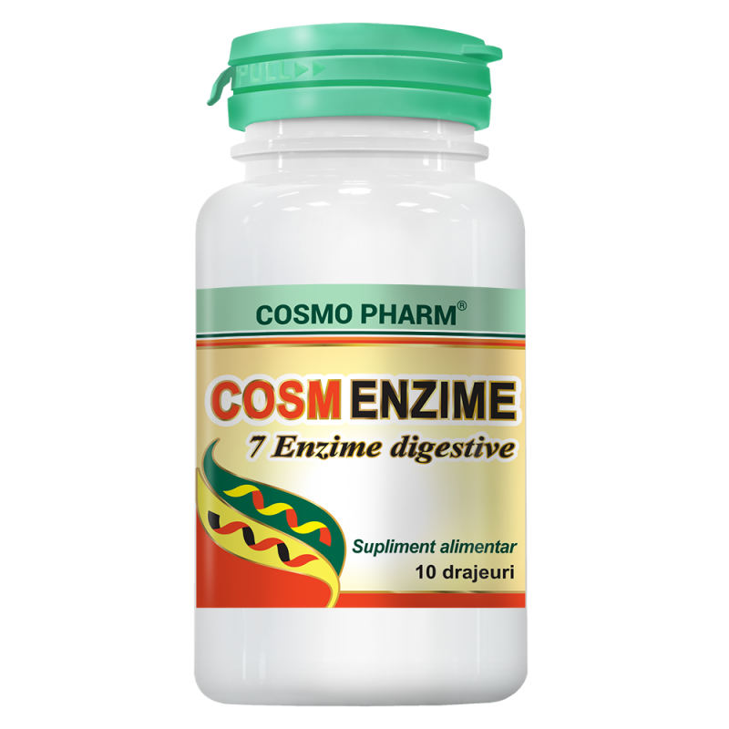 Cosm-Enzime (7 Enzime Digestive) 10drajeuri COSMOPHARM