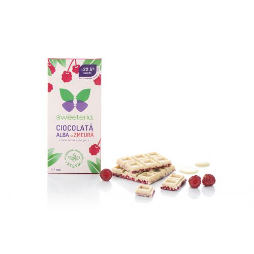 Ciocolata alba cu zmeura 100G SWEETERIA