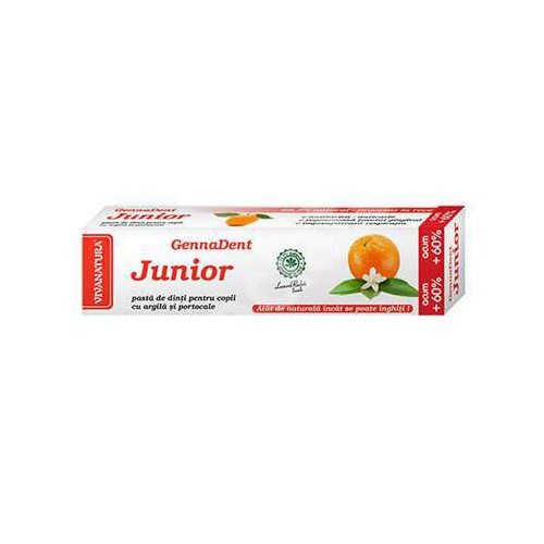 GennaDent Junior Pasta de dinti Cu Portocala 80ml VIVANATURA